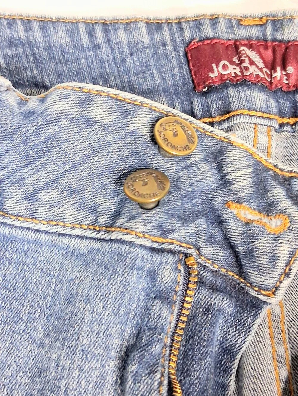 Girl's 11-12 Jordache Classic Medium Blue Denim Button And Zip Closure Jeans